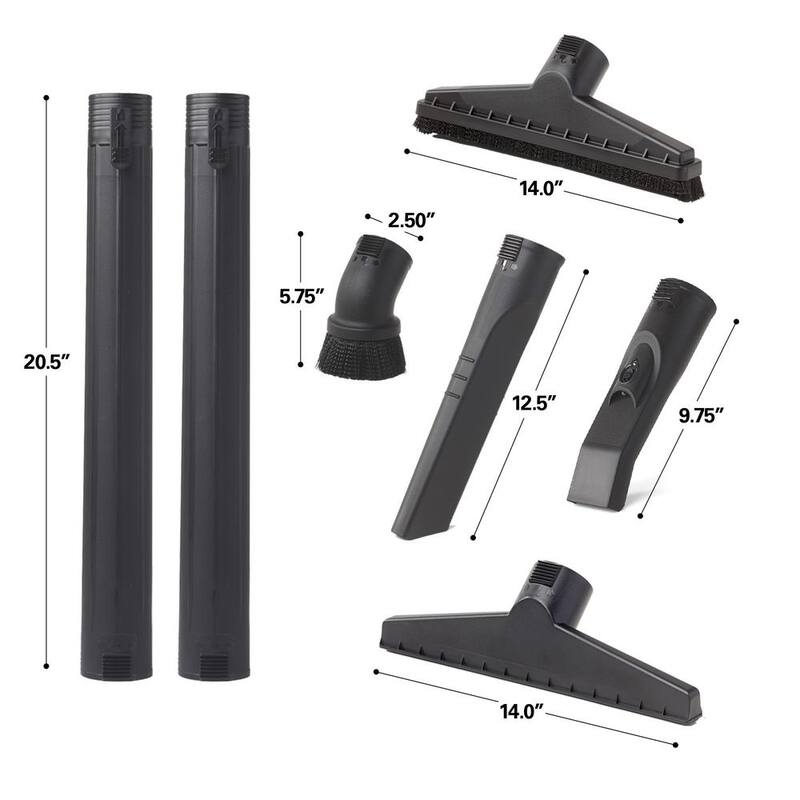 RIDGID 2-1/2 in. DIY Vac Accessory Kit with 7 Shop Vac Attachments for RIDGID Wet Dry Vacuums - LA2537