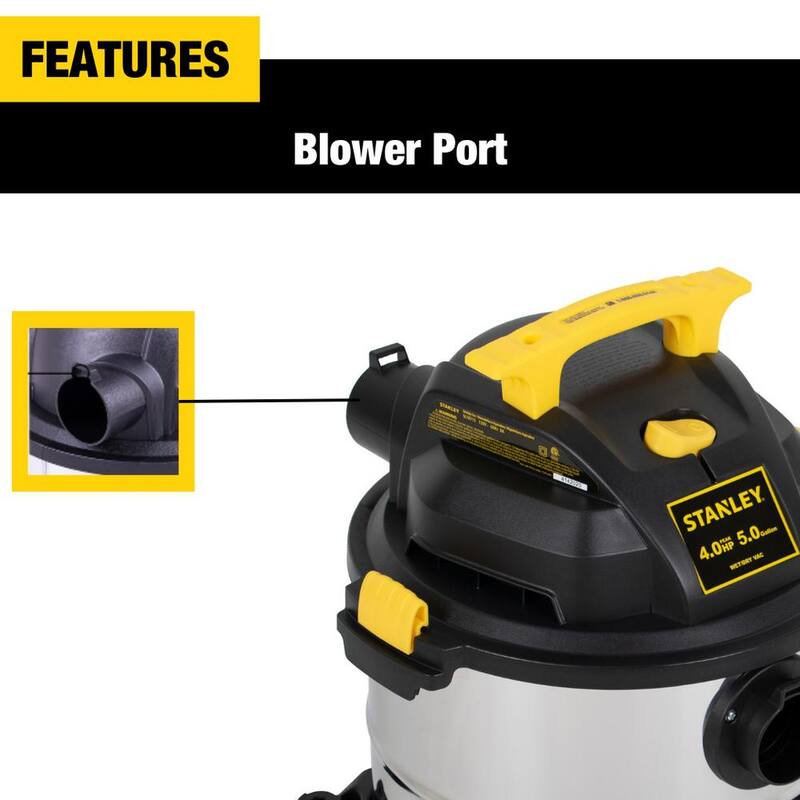 Stanley 5 Gal. 4.0 Peak HP Wet/Dry Vac - SL18115