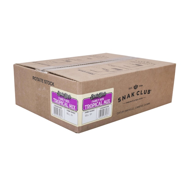 Club de bocadillos Snak Century, mezcla tropical tamaño familiar de 16 oz., paquete de 6 - 1764462