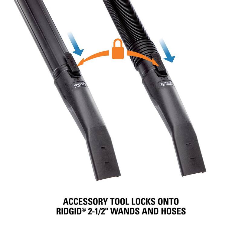 RIDGID 2-1/2 in. NXT Max Locking Car Nozzle Accessory Shop Vac Attachment for RIDGID NXT Wet Dry Vacuums - MAX2503