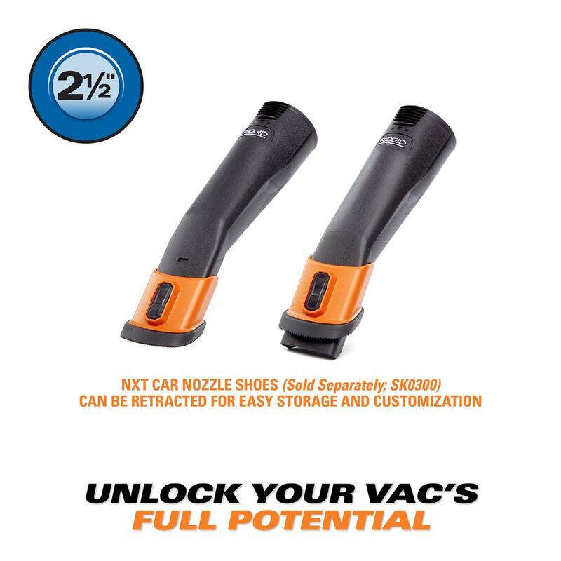 RIDGID 2-1/2 in. NXT Max Locking Car Nozzle Accessory Shop Vac Attachment for RIDGID NXT Wet Dry Vacuums - MAX2503