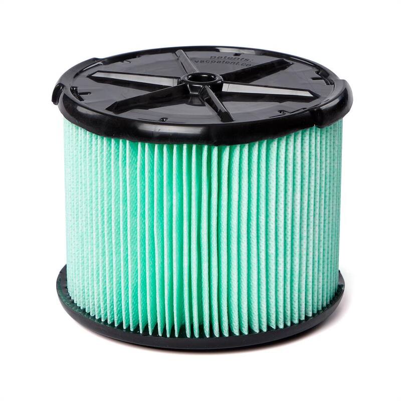 RIDGID HEPA Material Pleated Paper Wet Dry Vacuum Shop Vac Filter Replacement for Most 3-4.5 Gallon RIDGID Shop Vacs (1-Pack) - VF3600