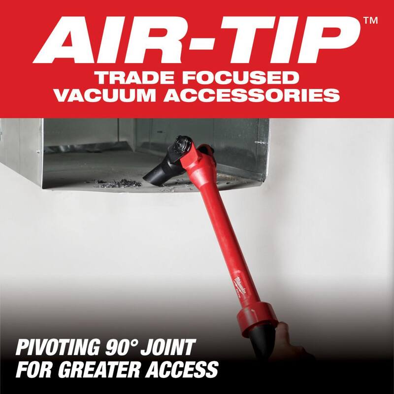 Milwaukee M12 FUEL 12-Volt Lithium-Ion Cordless 1.6 Gal. Wet/Dry Vacuum w/AIR-TIP 1-1/4 in. - 2-1/2 in. Pivoting Extension Wand - 0960-20-49-90-2031