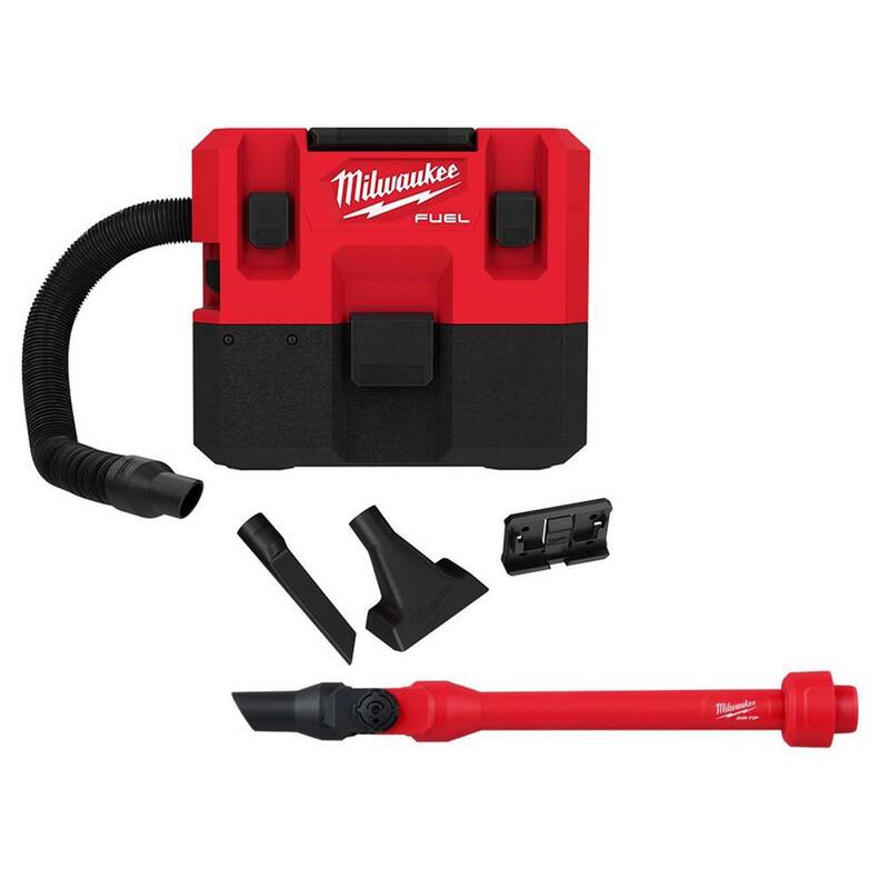 Milwaukee M12 FUEL 12-Volt Lithium-Ion Cordless 1.6 Gal. Wet/Dry Vacuum w/AIR-TIP 1-1/4 in. - 2-1/2 in. Pivoting Extension Wand - 0960-20-49-90-2031