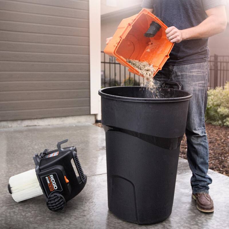 RIDGID 5 Gal. 5.0 Peak HP Portable Wall Mount Shop Vac Wet Dry Vacuum with Filter, 2 Locking Hoses, Accessories and LED Nozzle - WD5500A