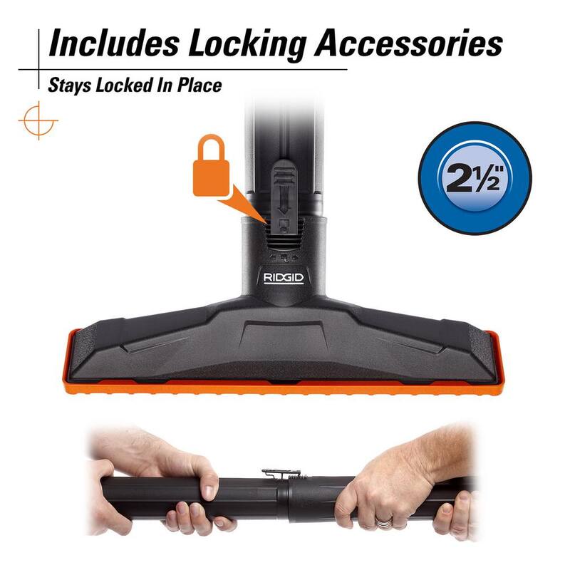 RIDGID 16 Gallon 6.5 Peak HP NXT Shop Vac Wet Dry Vacuum, Fine Dust Filter, Locking Hose, Accessories and Dust Collection Bags - HD1800C