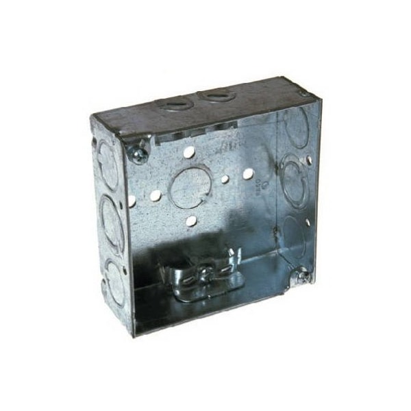 Racoorporated Electrical Box, 21 cu in, Square Box Type, Steel, Square Shape - 8211