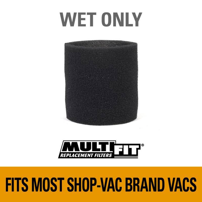 MULTI FIT Replacement Wet Debris Application Wet Dry Vacuum Foam Sleeve Filter for Select Shop-Vac Brand Shop Vacs (1-Pack) - VF2001