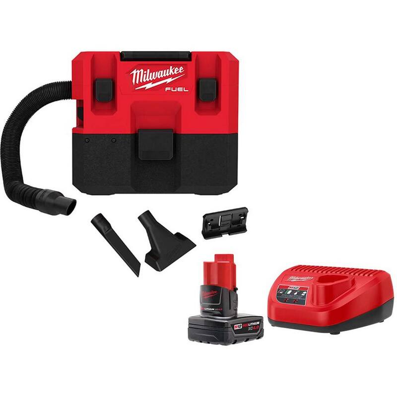 Milwaukee M12 FUEL 12-Volt Lithium-Ion Cordless 1.6 Gal. Wet/Dry Vacuum Kit with XC 4.0 Ah Battery and Charger - 0960-20-48-59-2440