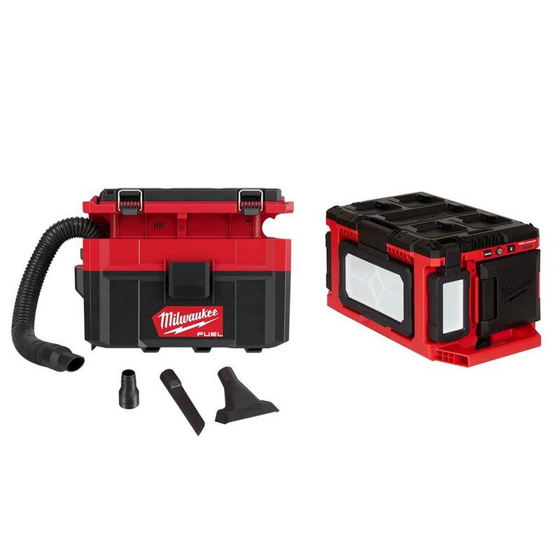 Milwaukee M18 FUEL PACKOUT 18-Volt 2.5 Gal. Lithium-Ion Cordless Wet/Dry Vacuum with PACKOUT 3000 Lumens LED Light - 0970-20-2357-20
