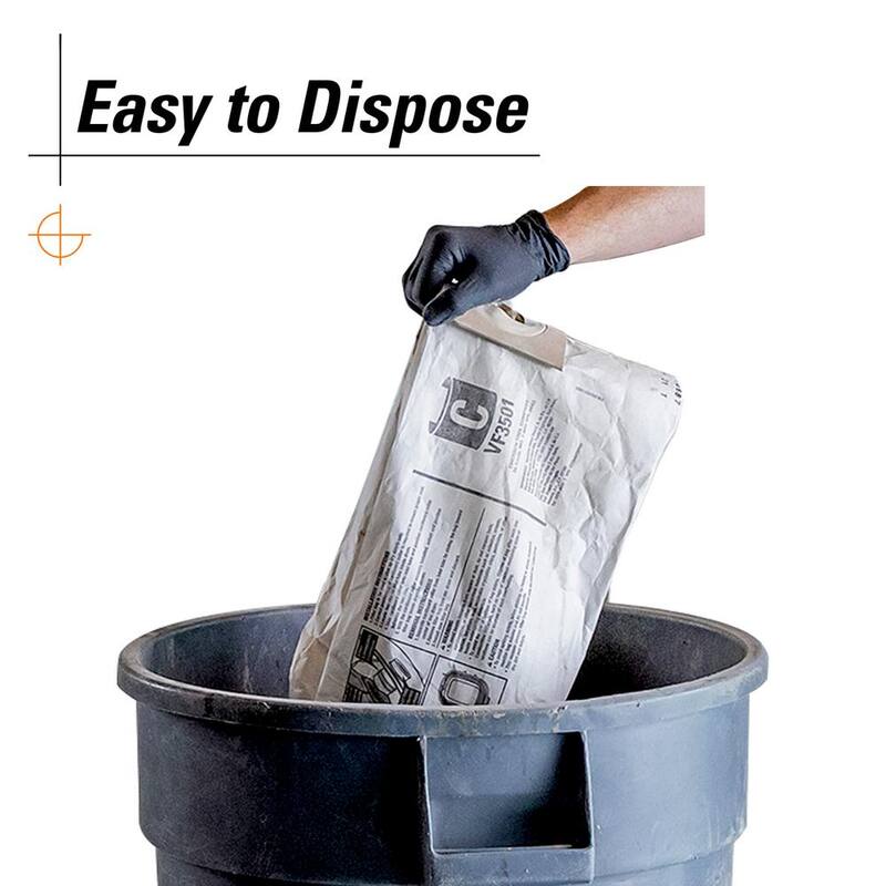 RIDGID High-Efficiency Wet Dry Vacuum Dry Pick-up Only Dust Bags for 3-4.5 Gallon and HD0600 RIDGID Shop Vacs, Size C (6-Pack) - VF3501A
