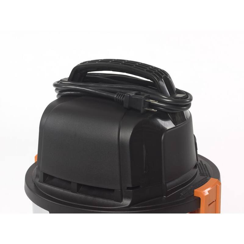 RIDGID 6 Gallon 4.25 Peak HP Stainless Steel Shop Vac Wet Dry Vacuum with Filter, Locking Hose and Accessory Attachments - WD6425