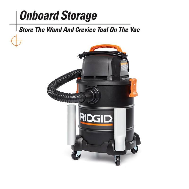 RIDGID RIDGID 5 Gallon Cool/Dry Ash Canister Shop Vac with Fine Dust Filter, Micro Cloth Drum Filter and Hose - HDAV0500