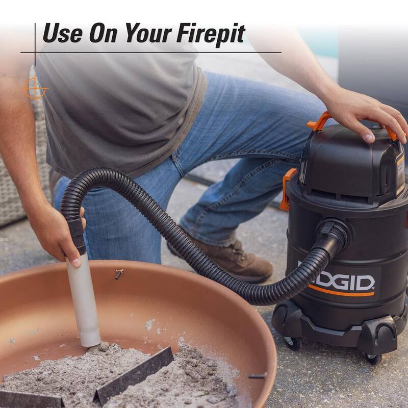 RIDGID RIDGID 5 Gallon Cool/Dry Ash Canister Shop Vac with Fine Dust Filter, Micro Cloth Drum Filter and Hose - HDAV0500