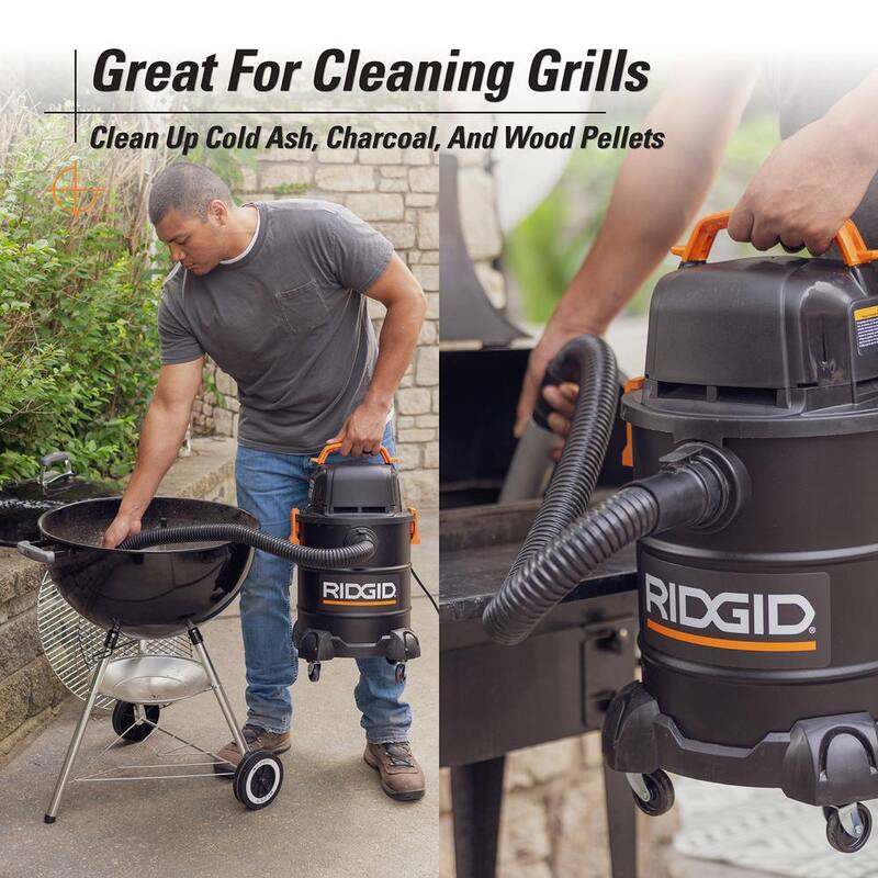 RIDGID RIDGID 5 Gallon Cool/Dry Ash Canister Shop Vac with Fine Dust Filter, Micro Cloth Drum Filter and Hose - HDAV0500