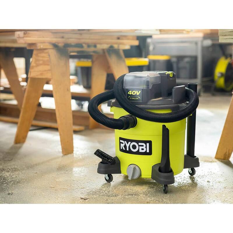 RYOBI 40V 10 Gal. Cordless Wet/Dry Vacuum Kit with 40V 4.0 Ah Battery and 40V Charger - RY40WD01K