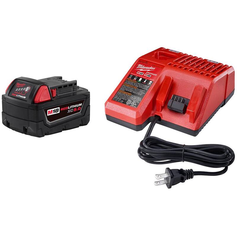 Milwaukee M18 18-Volt Lithium-Ion Cordless Compact Vacuum w/ (1) 5.0Ah Battery and Charger - 0882-20-48-59-1850