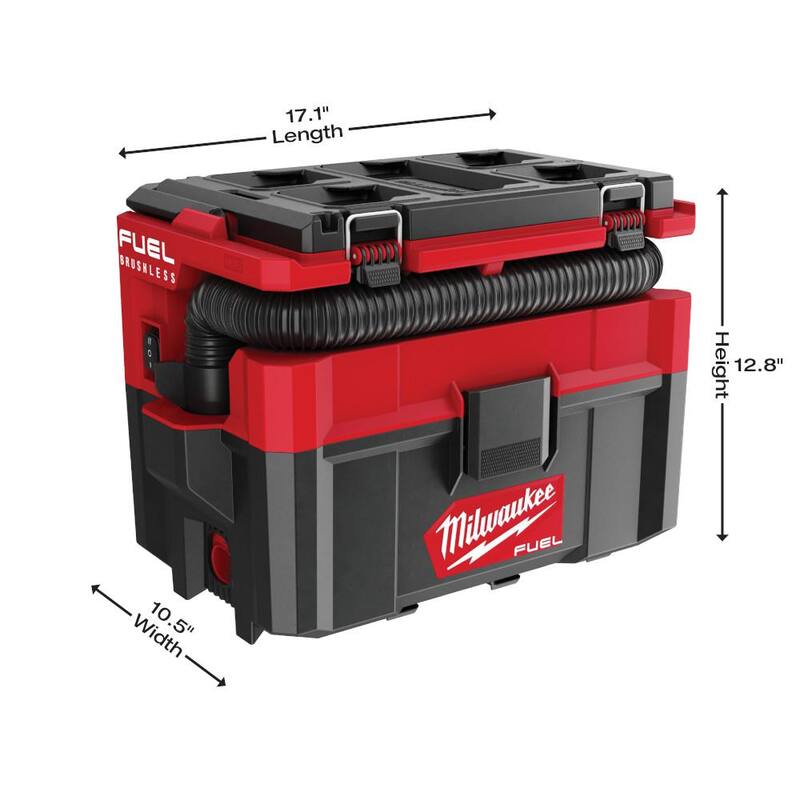 Milwaukee M18 FUEL PACKOUT Cordless 2.5 Gal Wet/Dry Vacuum w/AIR-TIP 1-1/4 in. - 2-1/2 in. (1-Piece) Pivot Extension Wand - 0970-20-49-90-2031