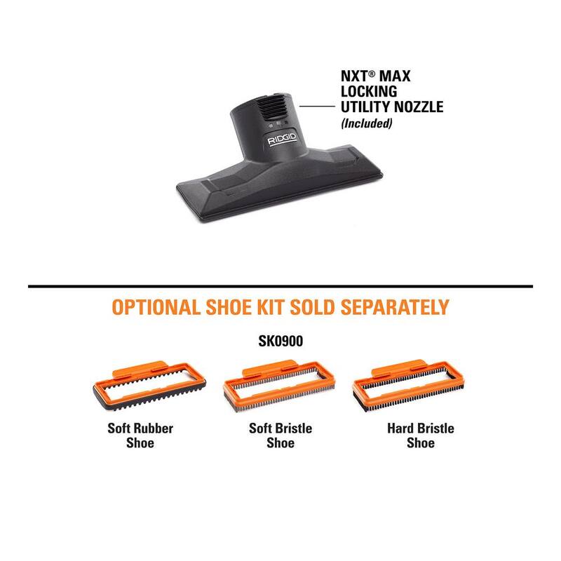 RIDGID 2-1/2 in. NXT Max Locking Utility Nozzle Accessory Shop Vac Attachment for RIDGID NXT Wet Dry Vacuums - MAX2509