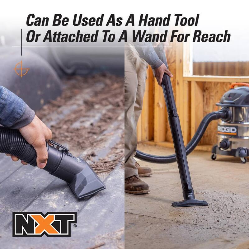 RIDGID 2-1/2 in. NXT Max Locking Utility Nozzle Accessory Shop Vac Attachment for RIDGID NXT Wet Dry Vacuums - MAX2509