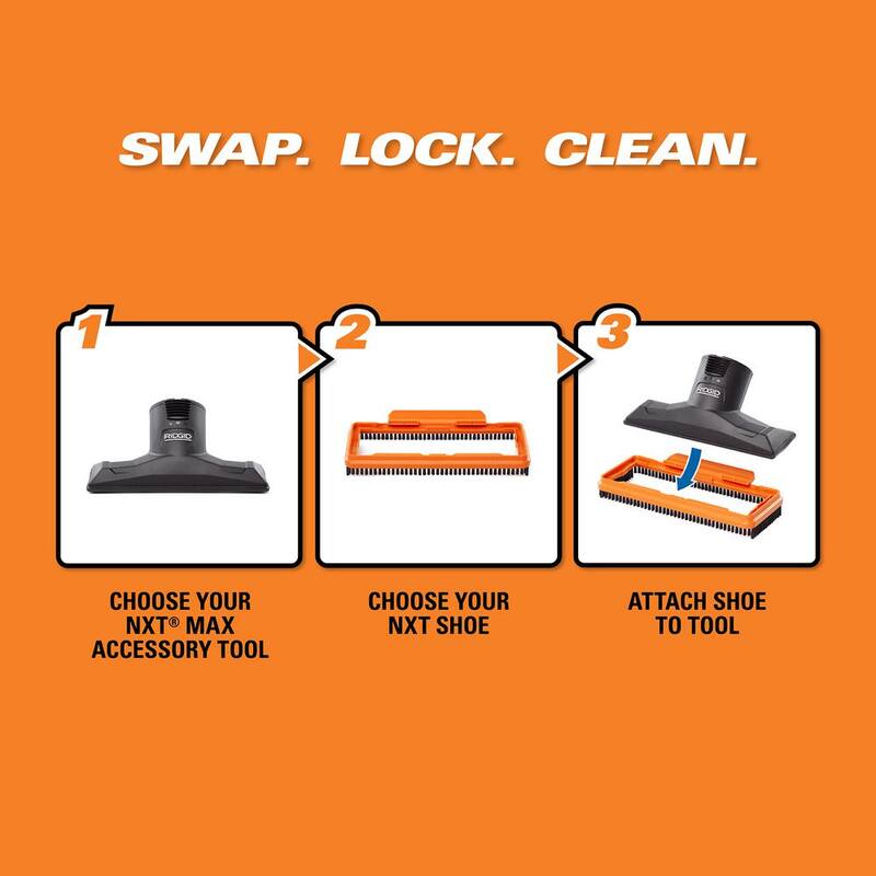 RIDGID 2-1/2 in. NXT Max Locking Utility Nozzle Accessory Shop Vac Attachment for RIDGID NXT Wet Dry Vacuums - MAX2509