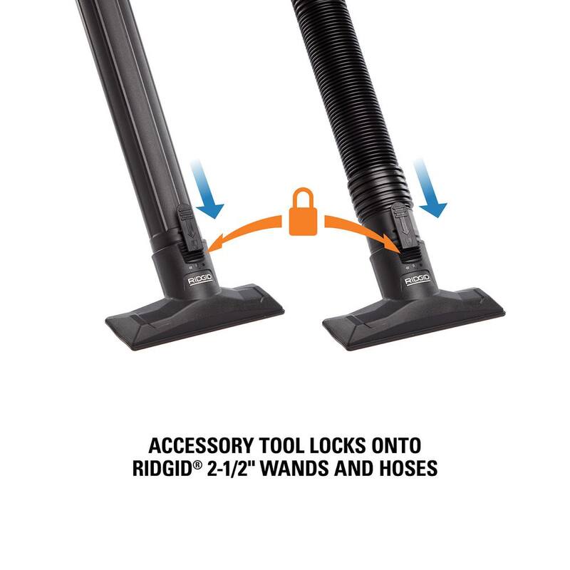 RIDGID 2-1/2 in. NXT Max Locking Utility Nozzle Accessory Shop Vac Attachment for RIDGID NXT Wet Dry Vacuums - MAX2509