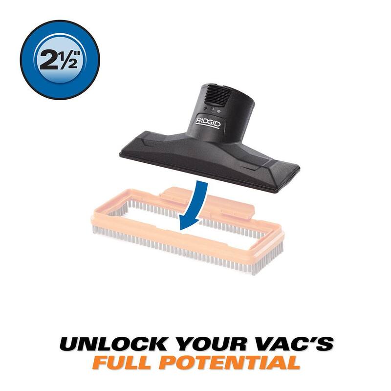 RIDGID 2-1/2 in. NXT Max Locking Utility Nozzle Accessory Shop Vac Attachment for RIDGID NXT Wet Dry Vacuums - MAX2509