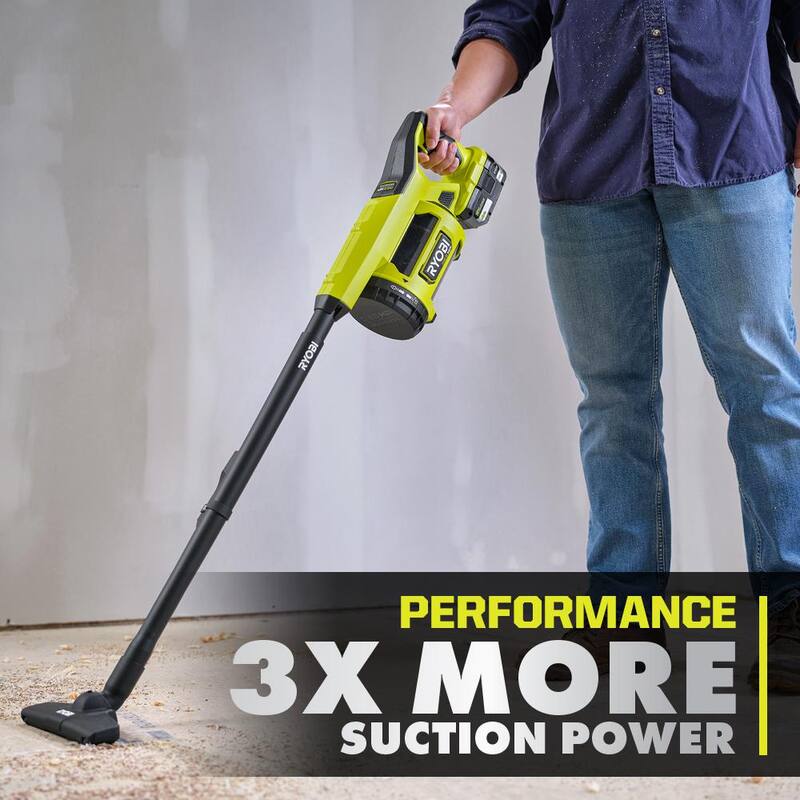 RYOBI ONE+ HP 18V Brushless Cordless Jobsite Hand Vacuum Kit with 4.0 Ah HIGH PERFORMANCE Battery and 18V Charger - PBLHV701K
