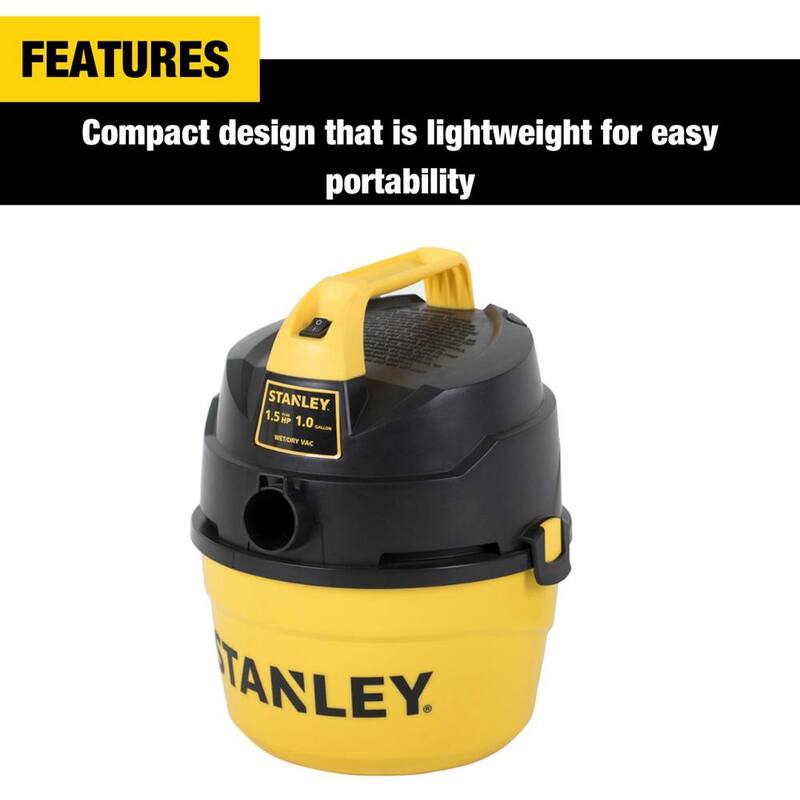 Stanley 1 Gal. 1.5HP Portable Poly Series Wet and Dry Vacuum Cleaner - SL18101P-1H