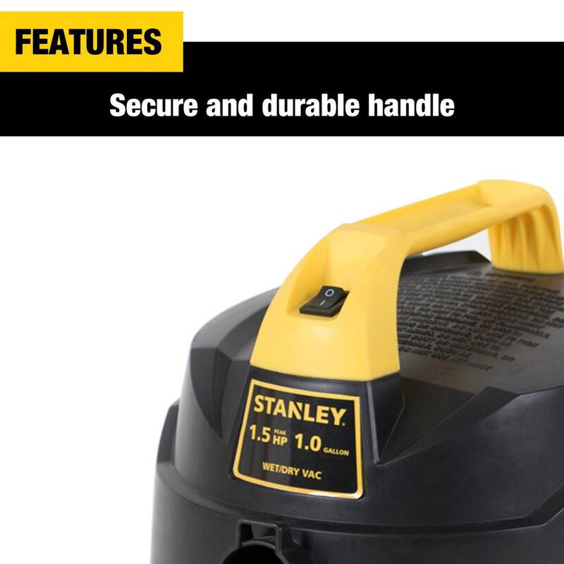 Stanley 1 Gal. 1.5HP Portable Poly Series Wet and Dry Vacuum Cleaner - SL18101P-1H