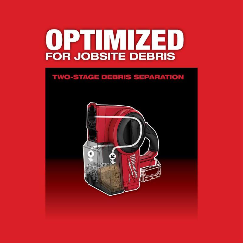 Milwaukee M18 FUEL 18-Volt Lithium-Ion Brushless .25 Gal. Cordless Jobsite Wet/Dry Vacuum with 5.0 Ah Battery and Charger - 0940-20-48-59-1850