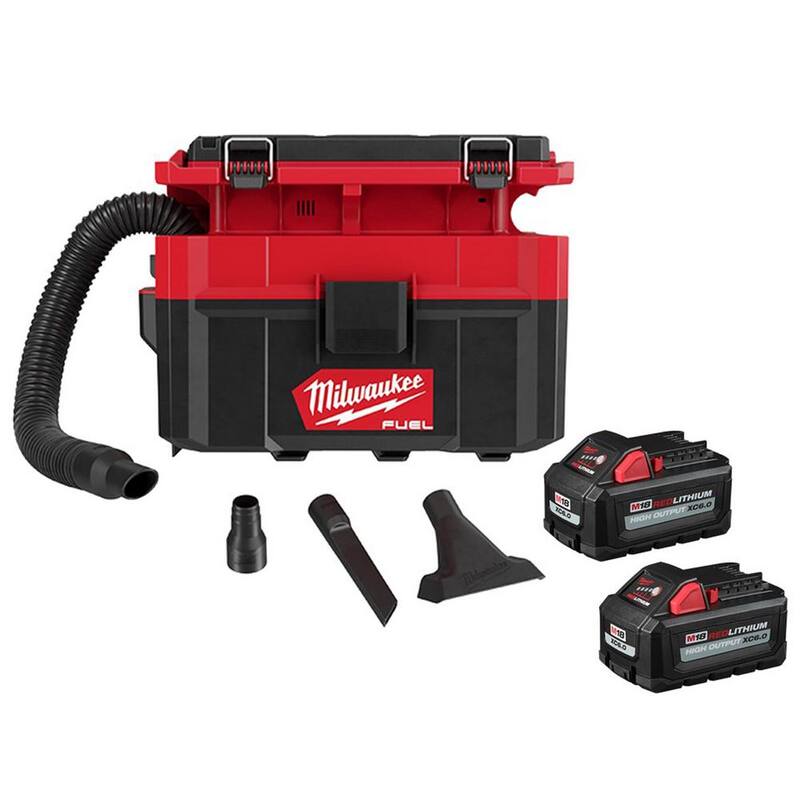 Milwaukee M18 FUEL PACKOUT 18-Volt Lithium-Ion Cordless 2.5 Gal. Wet/Dry Vacuum with (2) M18 HIGH OUTPUT 6.0 Ah Batteries - 0970-20-48-11-1862