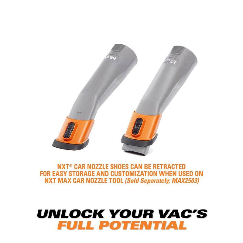 RIDGID 2-1/2 in. NXT Max Car Nozzle Shoe Kit Attachments with Hard, Soft and Rubber Bristles for RIDGID NXT Wet Dry Vacuums - SK0300