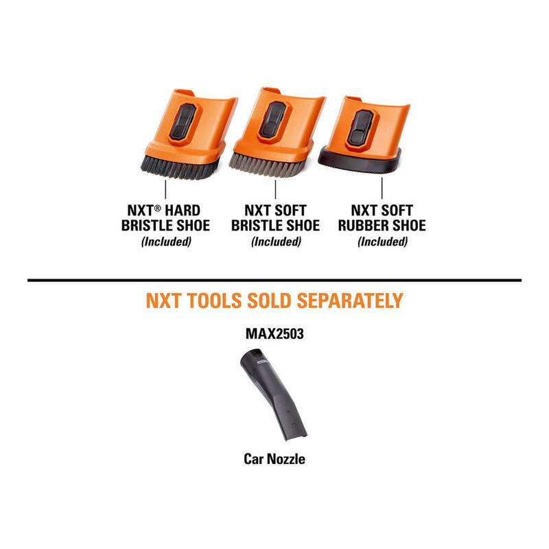 RIDGID 2-1/2 in. NXT Max Car Nozzle Shoe Kit Attachments with Hard, Soft and Rubber Bristles for RIDGID NXT Wet Dry Vacuums - SK0300