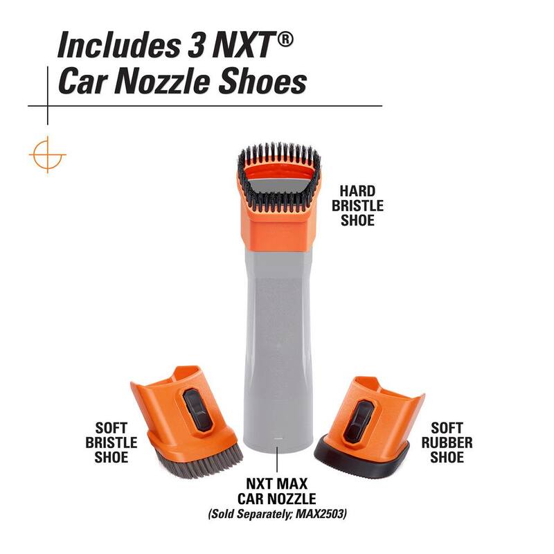 RIDGID 2-1/2 in. NXT Max Car Nozzle Shoe Kit Attachments with Hard, Soft and Rubber Bristles for RIDGID NXT Wet Dry Vacuums - SK0300