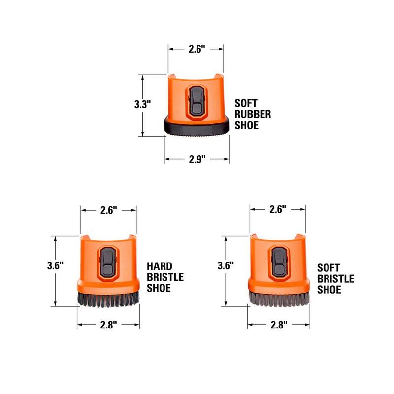 RIDGID 2-1/2 in. NXT Max Car Nozzle Shoe Kit Attachments with Hard, Soft and Rubber Bristles for RIDGID NXT Wet Dry Vacuums - SK0300