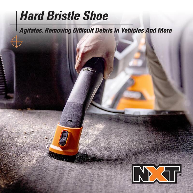 RIDGID 2-1/2 in. NXT Max Car Nozzle Shoe Kit Attachments with Hard, Soft and Rubber Bristles for RIDGID NXT Wet Dry Vacuums - SK0300