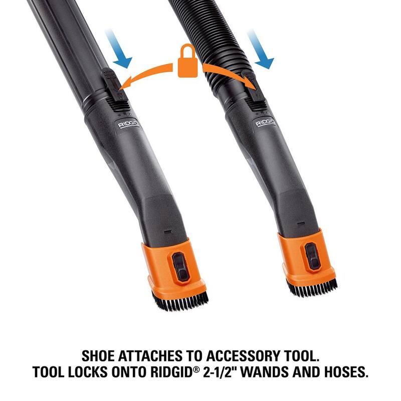 RIDGID 2-1/2 in. NXT Max Car Nozzle Shoe Kit Attachments with Hard, Soft and Rubber Bristles for RIDGID NXT Wet Dry Vacuums - SK0300