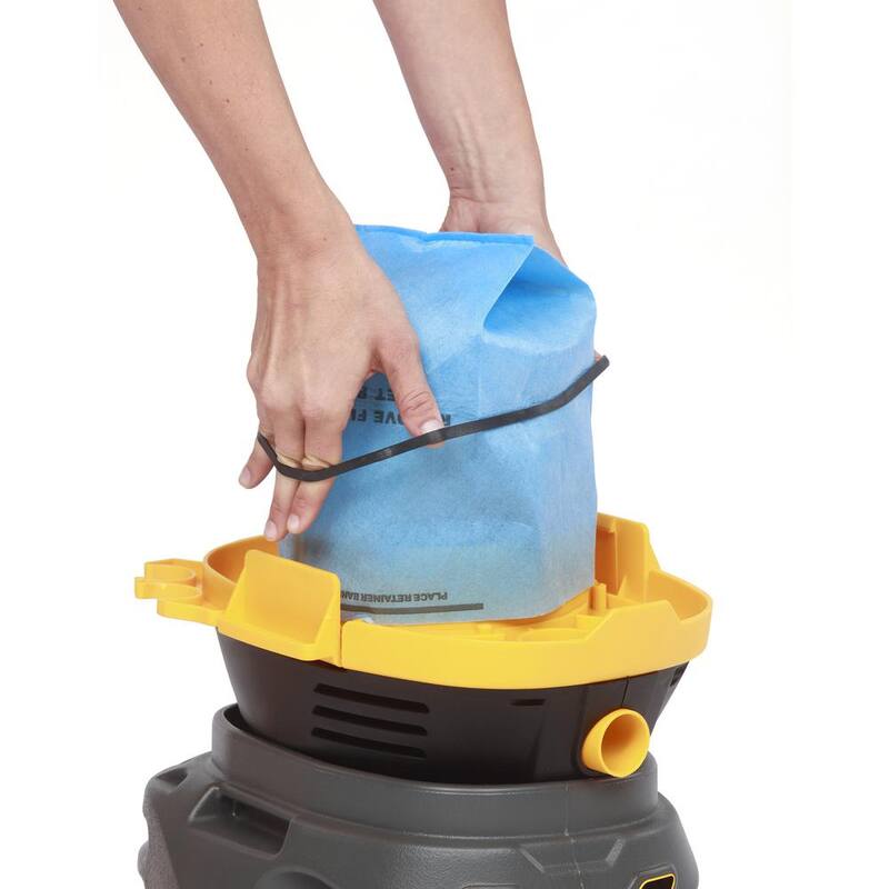 Stinger 2.5 Gallon 1.75 Peak HP Small Shop Vac Wet Dry Vacuum with 6 Filter Bags, Hose, Utility and Car Nozzle Attachments - HD2025A