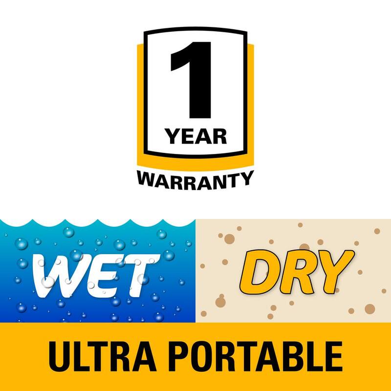 Stinger 2.5 Gallon 1.75 Peak HP Small Shop Vac Wet Dry Vacuum with 6 Filter Bags, Hose, Utility and Car Nozzle Attachments - HD2025A