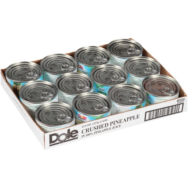 Piña Triturada Dole en Jugo de Piña 8 oz., Paquete de 12 - 01619