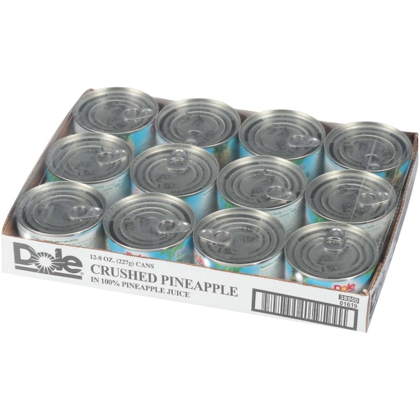 Piña Triturada Dole en Jugo de Piña 8 oz., Paquete de 12 - 01619