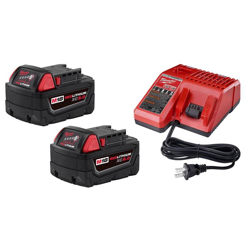 Milwaukee M18 18-Volt 2 Gal. Lithium-Ion Cordless Wet/Dry Vacuum with M18 XC 5.0 Ah Starter Kit - 0880-20-48-59-1850