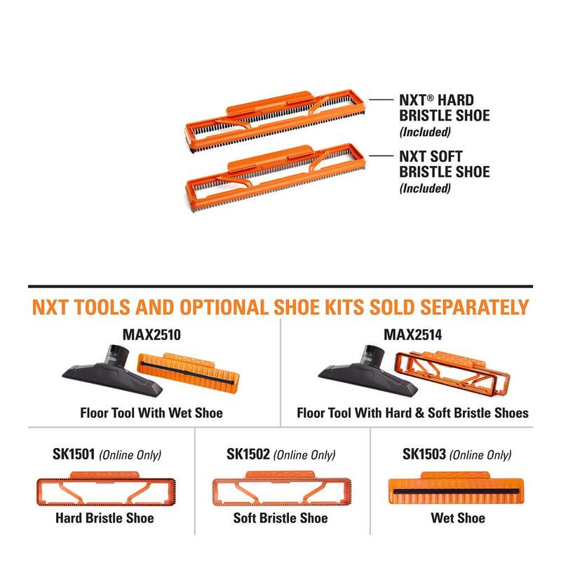 RIDGID 2-1/2 in. NXT Max Floor Tool Shoe Kit Shop Vac Attachments with Hard and Soft Bristles for RIDGID NXT Wet Dry Vacuums - SK1500