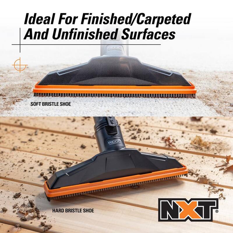 RIDGID 2-1/2 in. NXT Max Floor Tool Shoe Kit Shop Vac Attachments with Hard and Soft Bristles for RIDGID NXT Wet Dry Vacuums - SK1500
