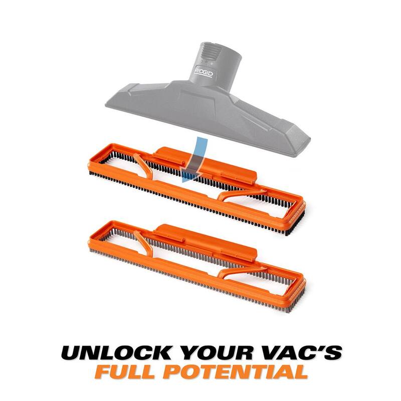RIDGID 2-1/2 in. NXT Max Floor Tool Shoe Kit Shop Vac Attachments with Hard and Soft Bristles for RIDGID NXT Wet Dry Vacuums - SK1500