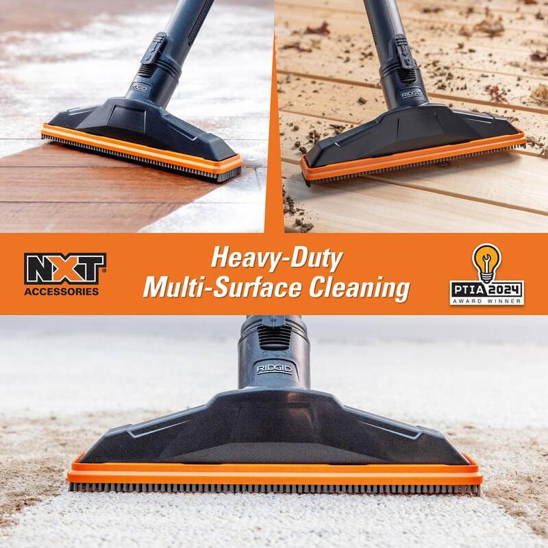 RIDGID 2-1/2 in. NXT Max Floor Tool Shoe Kit Shop Vac Attachments with Hard and Soft Bristles for RIDGID NXT Wet Dry Vacuums - SK1500