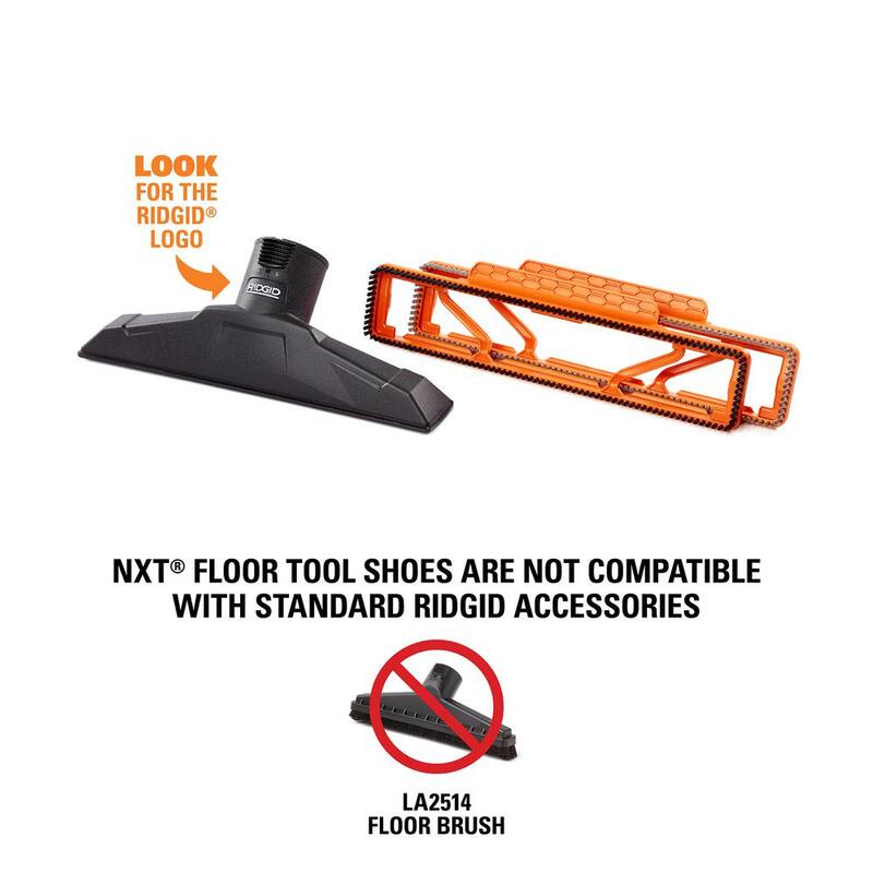 RIDGID 2-1/2 in. NXT Max Floor Tool Shoe Kit Shop Vac Attachments with Hard and Soft Bristles for RIDGID NXT Wet Dry Vacuums - SK1500