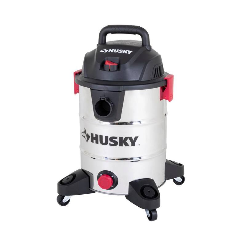 Husky 10 Gal. Stainless Steel Wet/Dry Vac with Filter, Hose, and Accessories - AT18503-10C