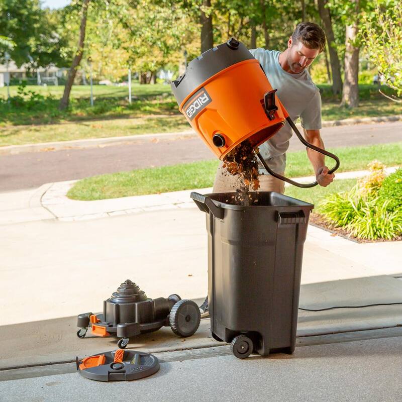 RIDGID 16 Gallon 6.5 Peak HP Motor-On-Bottom Shop Vac Wet Dry Vacuum with Fine Dust Filter, Hose and Accessory Attachments - MOB1600